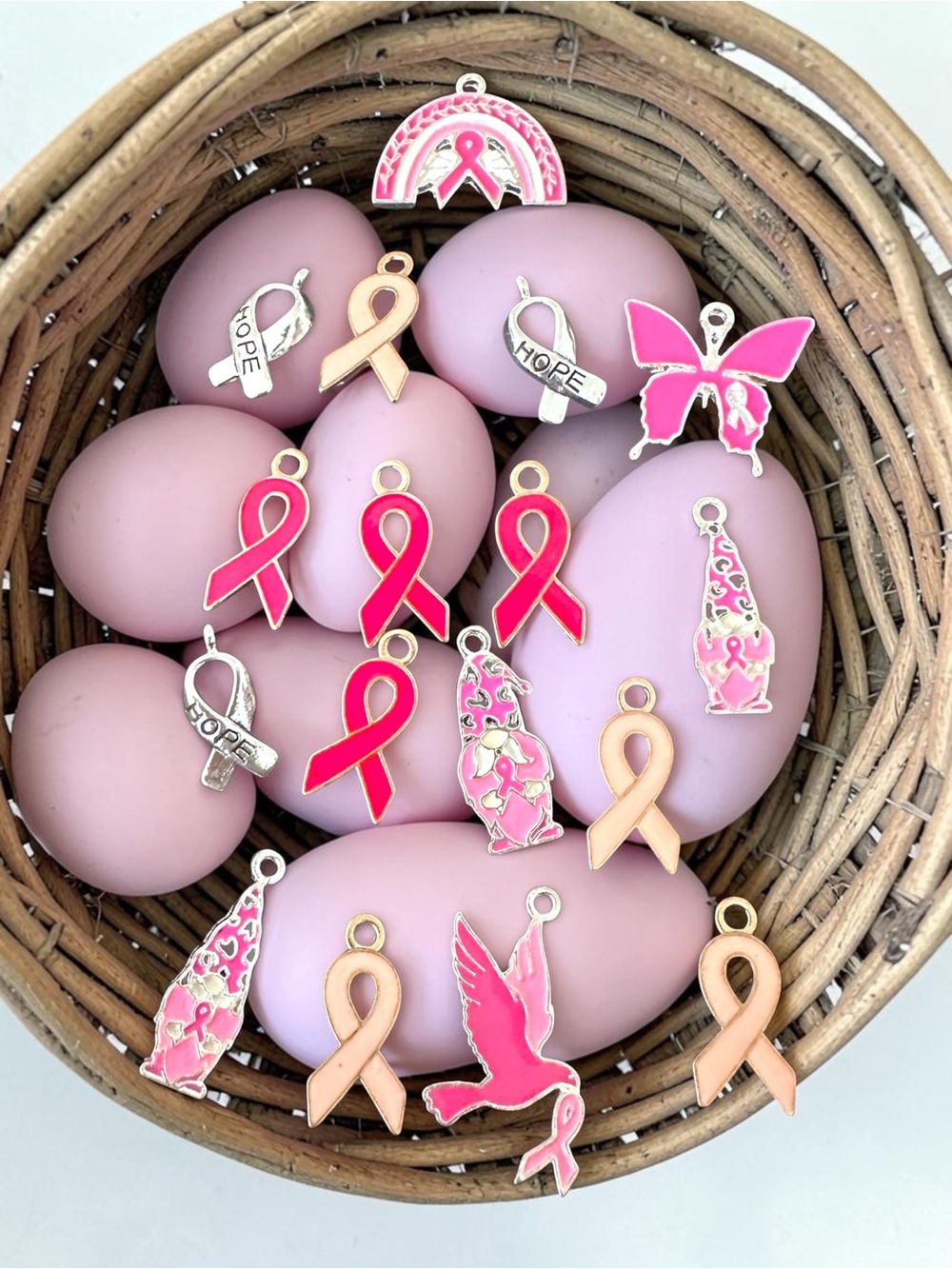 Pink Breast Cancer Awareness  Jewelry Maker Crafters Charms